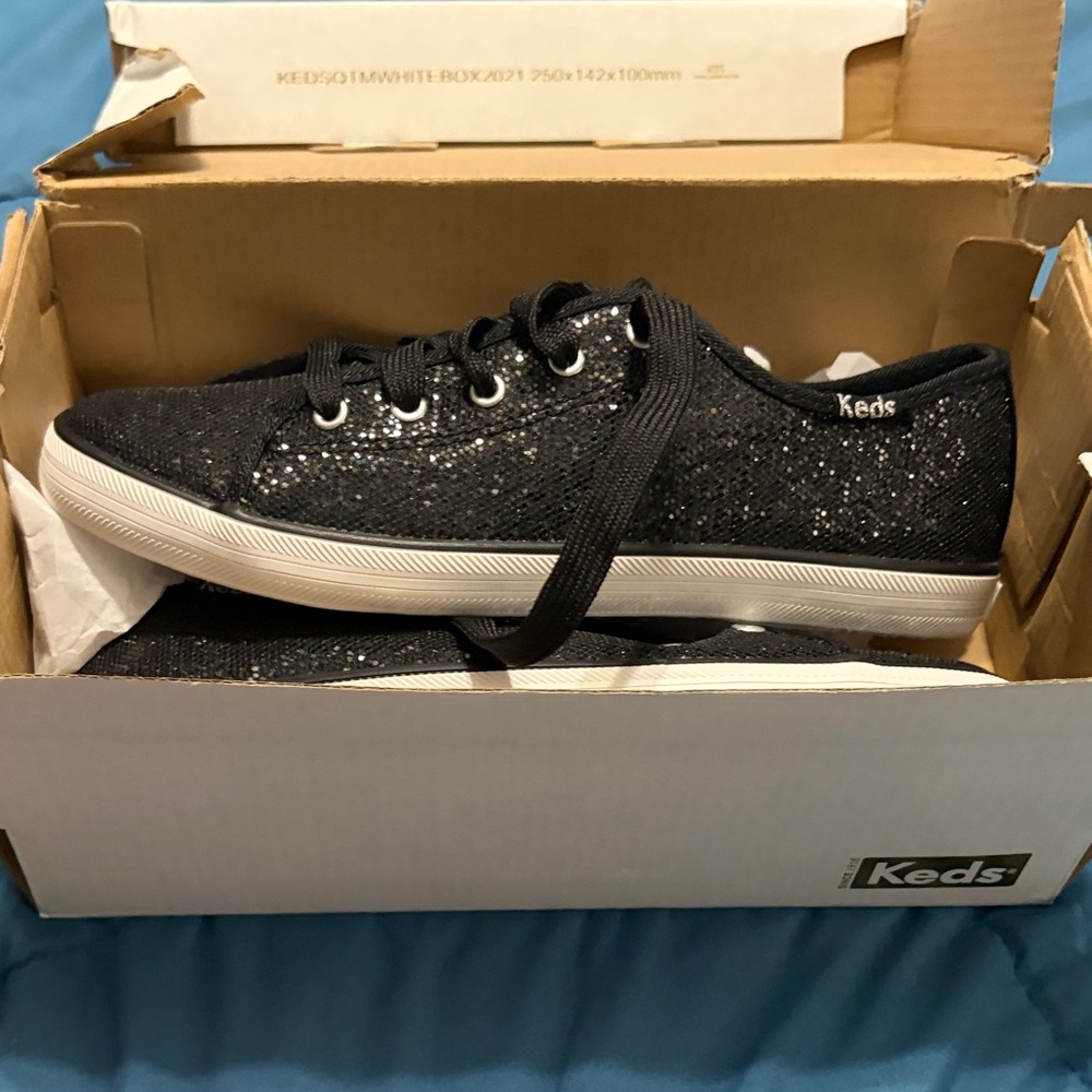 Keds Kids Sparkly Black Sneakers